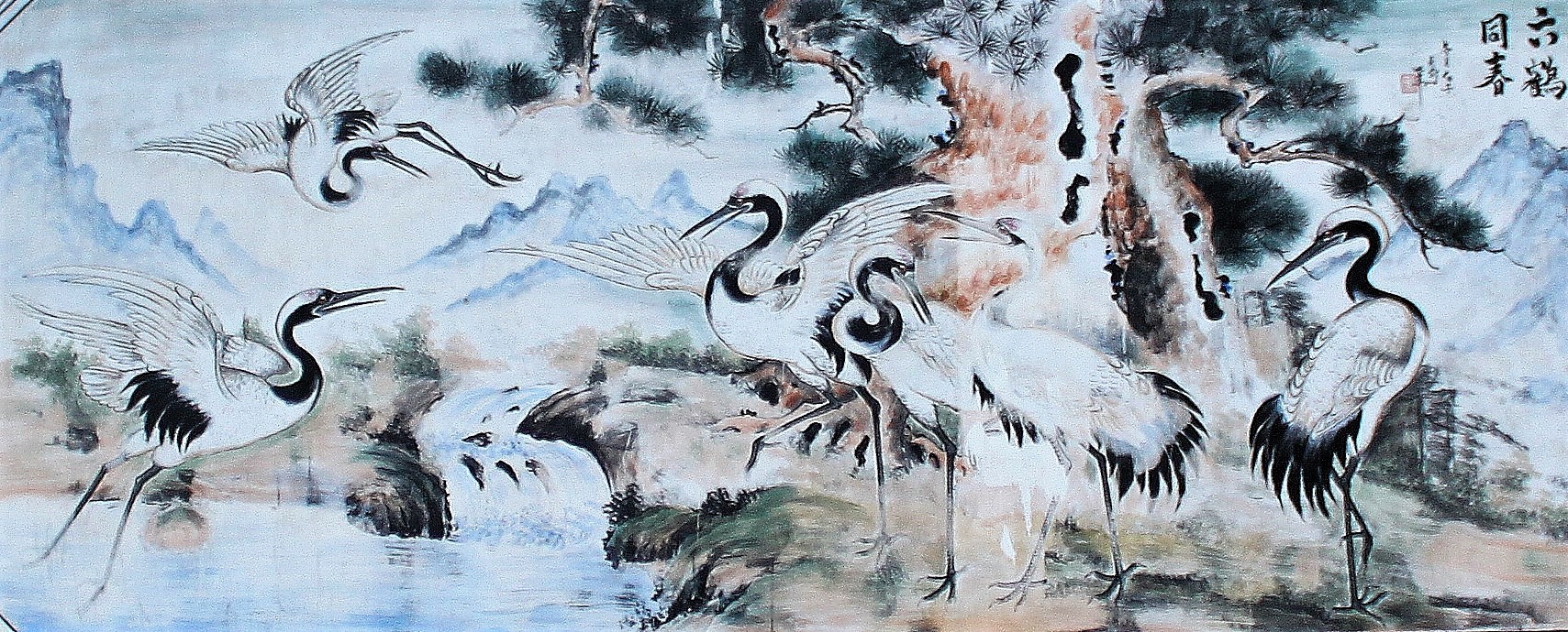 Figure 3. Peinture murale de grues à Dali (大理), province du Yunnan (Chine)