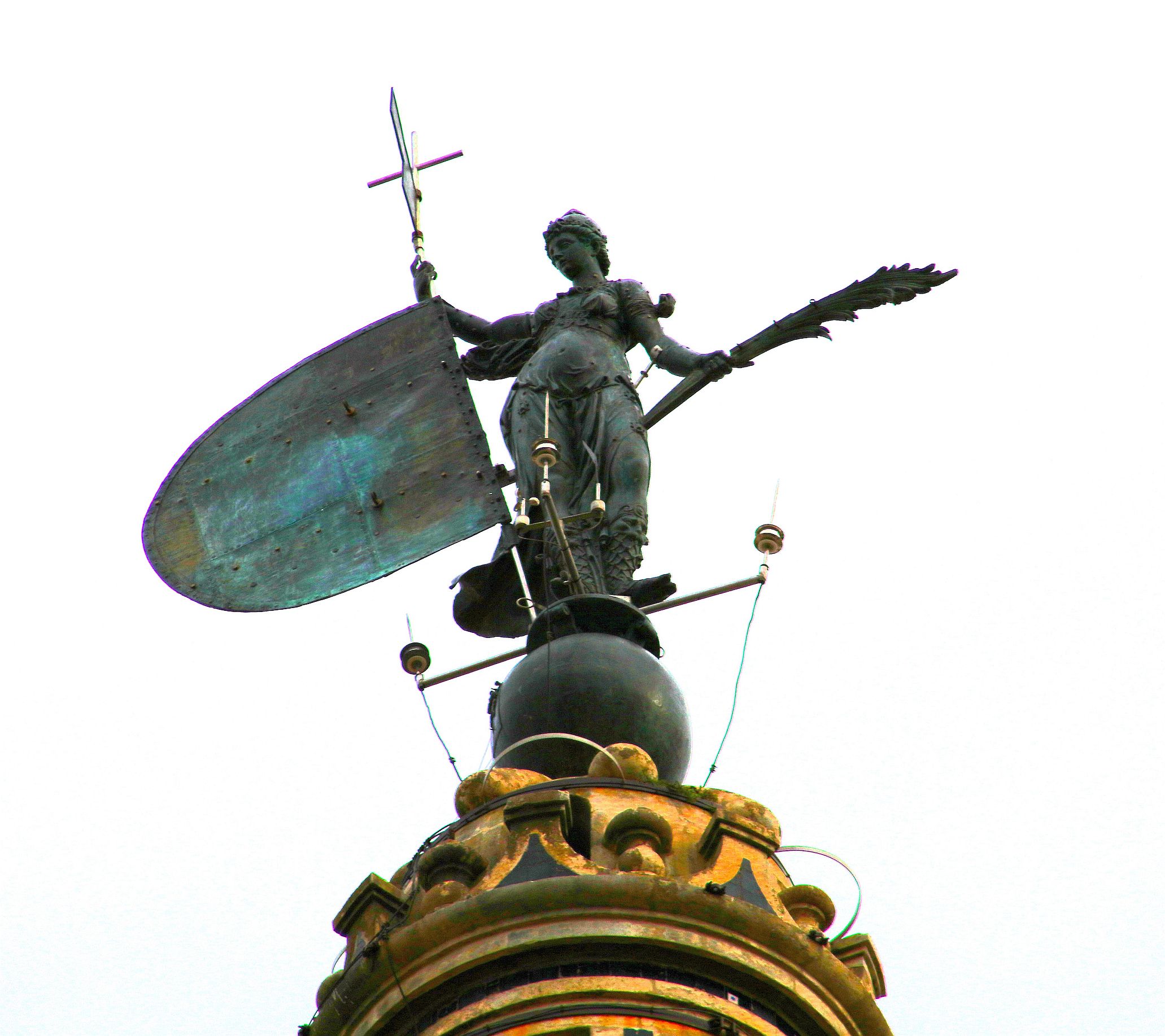 Statue Foi victorieuse (XVIe) - Giralda (minaret) - Cathédrale Notre dame du siège (XII- XVIe) - Séville - Andalousie -Espagne