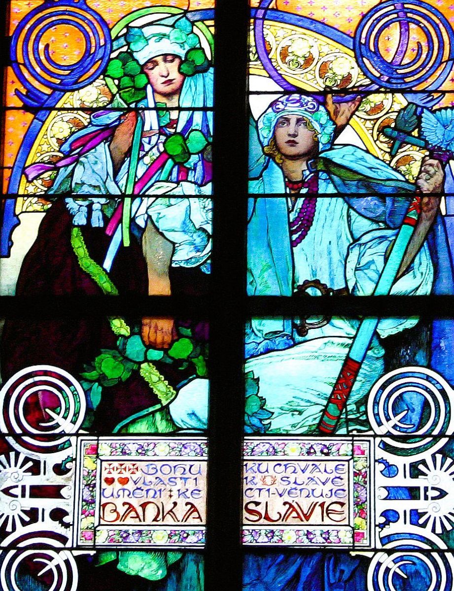 Vitrail style Sécession -Alfons Mucha (1931) -Cathédrale - St Guy (1344-1929) - Prague -Tchéquie